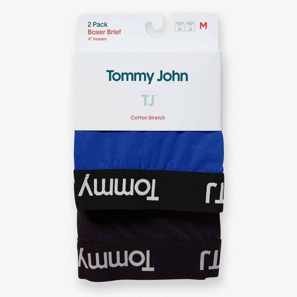 TJ | Tommy John Men's 4" Boxer Briefs 2pk - Mazarine Blue/Black XXL - Picture 2 of 4